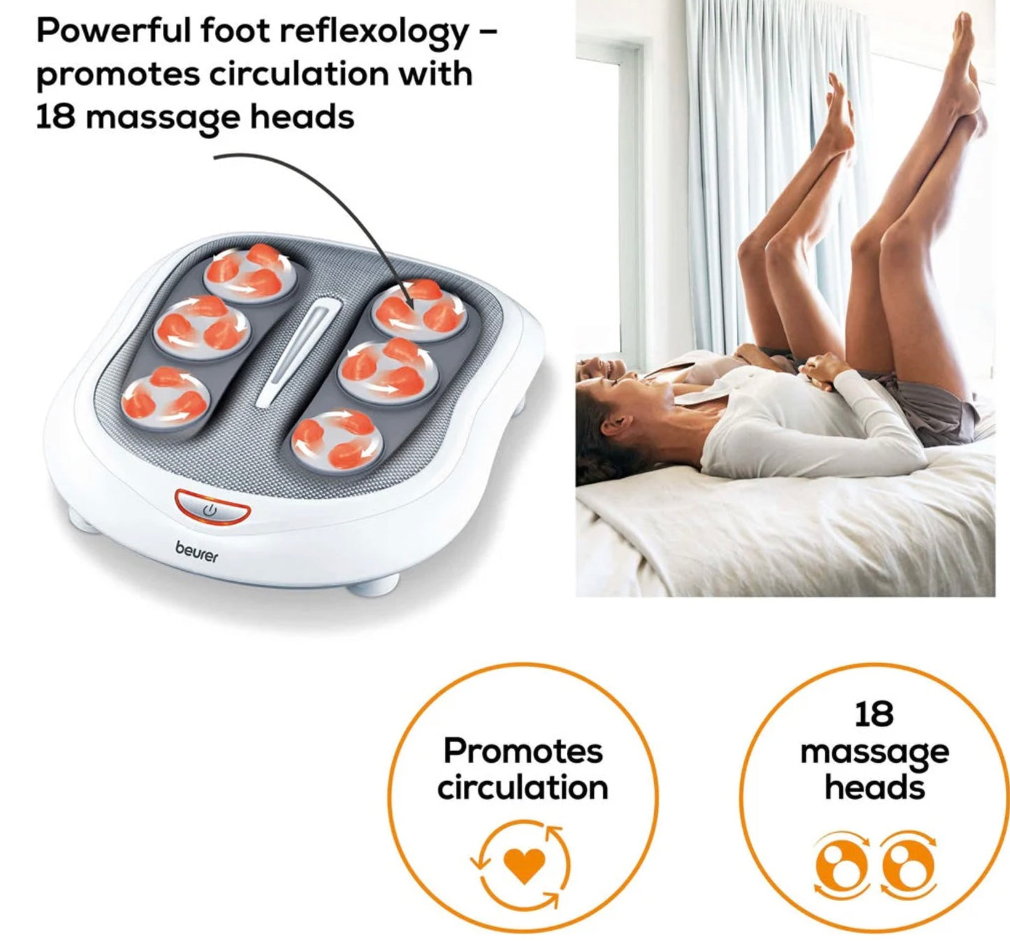 Beurer FM 60 Shiatsu Foot Massager - Soothing & Circulation Boosting with Heat Function