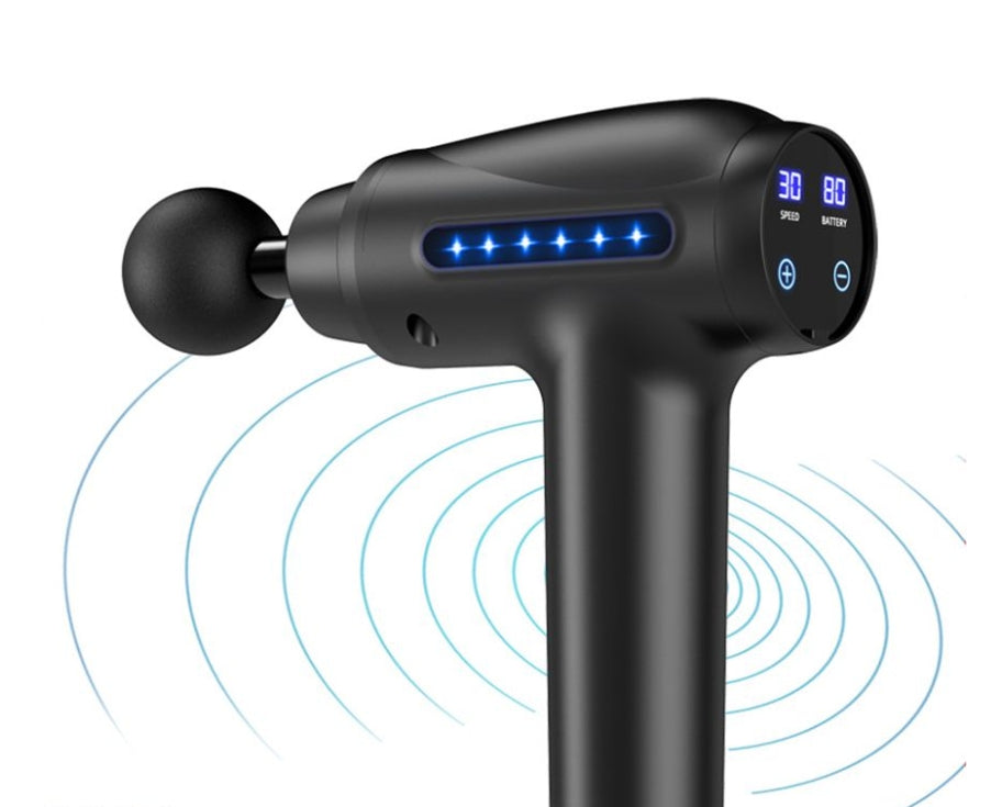 GymGen PulsePro™ 30-Speed Deep Tissue Massage Gun – 6 Heads + Carry Case
