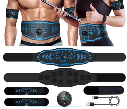 KT – EMS Vital Flex Abdominal Stimulator Belt | USB Rechargeable, 6 Modes, 18 Intensity Levels
