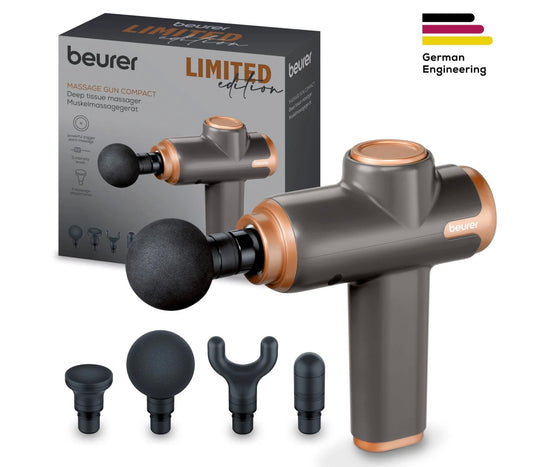 Beurer Germany MG 99 Compact Deep Tissue Massage Gun - Limited Black & Bronze Edition