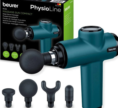 Beurer MG 99 Compact Deep Tissue Massage Gun – 5 Speeds, 4 Attachments, Rechargeable